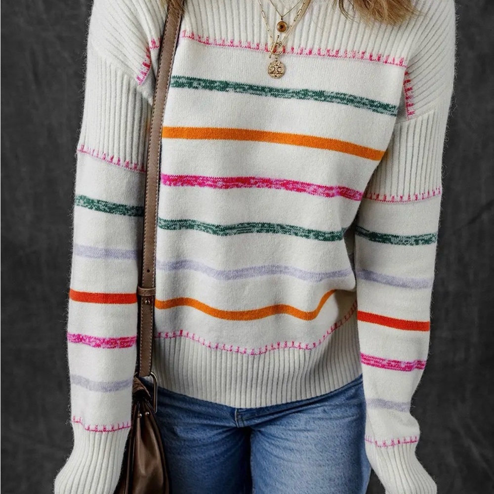 Colorful Striped Women's Sweater
